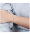 Saturn CZ Stone Round Shape Silver Bracelet BRS-1097 